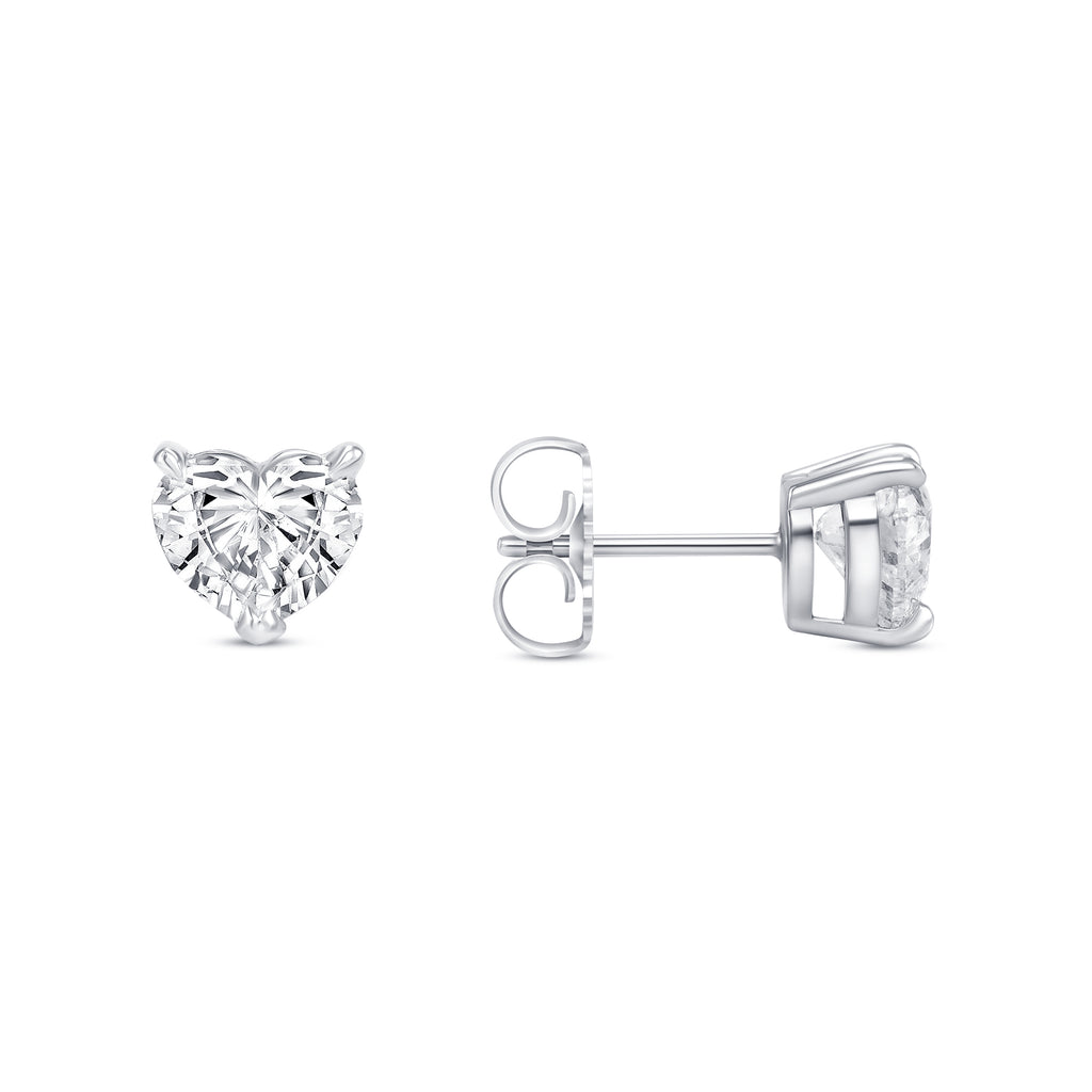 Heart Shape Diamond Studs